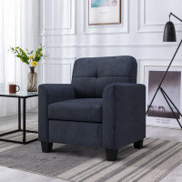 Latitude Run® Modern Minimalist Upholstered Loveseat with Tufted Back and Wooden Legs