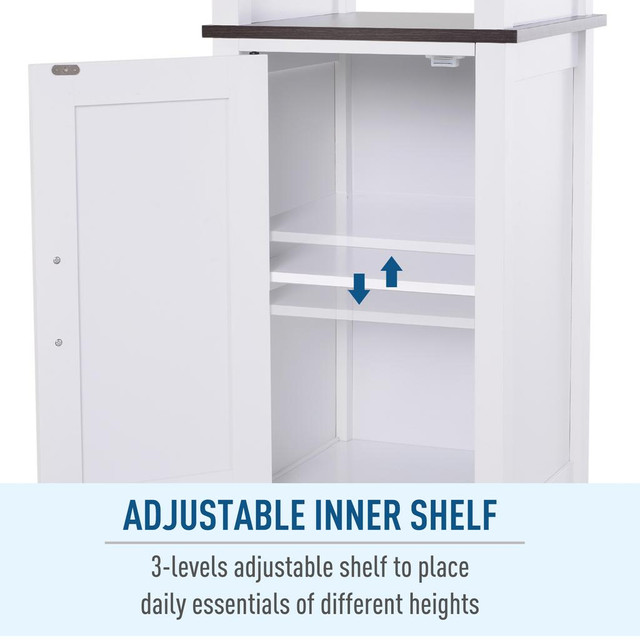 Tall Cabinet 15.75'' x 15'' x 64'' White in Hutches & Display Cabinets - Image 4