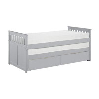 Saflon Cybill Grey Wood And Engineered Wood Twin/twin Bed With Storage Boxes