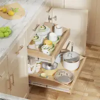 Rebrilliant Mency 2-Tier Wood Pull Out Drawer
