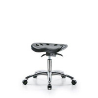 Inbox Zero Poly ESD Tractor Sit-Stand Stool Chrome - Desk Ht