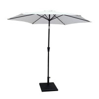 Arlmont & Co. 8.8 Feet Outdoor Aluminum Patio Umbrella, Patio Umbrella, Market Umbrella With 42 Pound Square Resin Umbre