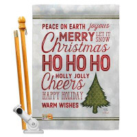Breeze Decor Christmas Wishes Words Impressions Decorative 2-Sided Polyester 40 x 28 in. Flag Set
