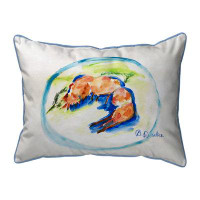 Highland Dunes Shrimp Plate Indoor/Outdoor Pillow