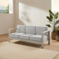 Ebern Designs Saylem 76.33'' Wide Outdoor Patio Sofa with Cushions