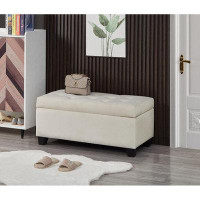 Ebern Designs Upholstered storage rectangular bench