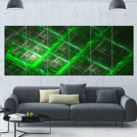 Design Art 'Green Abstract Metal Grill'  6 Piece Graphic Art Print Set on Canvas