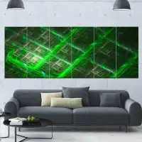 Design Art 'Green Abstract Metal Grill'  6 Piece Graphic Art Print Set on Canvas