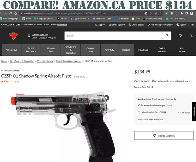 ASG SHADOW BLOWBACK CLEAR PLASTIC TOY AIRSOFT PISTOL  -- Incredible price!!! in Paintball - Image 2