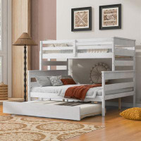 Harriet Bee Wood Twin Over Full Bunk Bed With Trundle