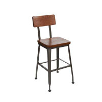 BFM Seating Solid Wood 26'' Counter Stool in , Autumn Ash Back