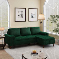 Corrigan Studio 88" Reversible Pull Out Sleeper Sectional Storage Sofa Bed With Storage Chaise Left/Right Handed Chaise