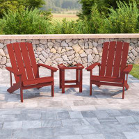 Rosecliff Heights Balasi Indoor/Outdoor Adirondack Style Side Table and 2 Chair Set