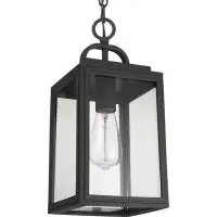 17 Stories Miltona Black 1 -Bulb 15.38" H Outdoor Hanging Lantern