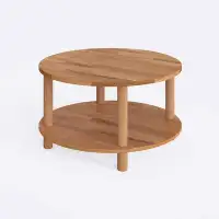 Loon Peak Solid Wood End Table Loon Peak, Modern Round Coffee Table