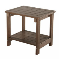Winston Porter Key West Weather Resistant Outdoor Indoor Plastic Wood End Table, Patio Rectangular Side Table, Small Tab