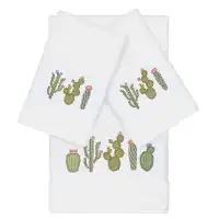 Dakota Fields Hoeft 100% Turkish Cotton Embellished 3 Piece Towel Set
