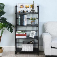 Latitude Run® Modern 4-Tier Wood Bookcase - Stylish Storage Solution For Home And Office