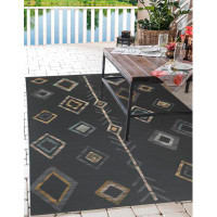 Union Rustic SCATTERED GEMS CHARCOAL Outdoor Rug By Union Rustic