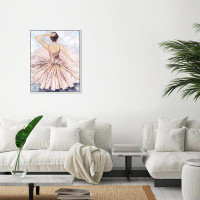 Oliver Gal "Ballet Inspired Roses", Ballet Dancer Tutu Glam Pink Canvas Wall Art Print For Living Room