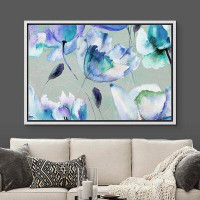 IDEA4WALL IDEA4WALL Framed Canvas Print Wall Art Watercolor Peonies On White Background Floral Plants Illustrations Impr