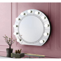 Ivy Bronx Accent Mirror, Mirrored & Faux Crystal Diamonds