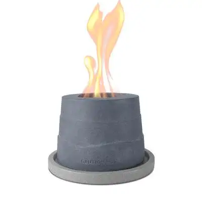 Kante Kante Cake Concrete Tabletop Fire Pit with Metal Extinguisher and Base