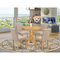 Charlton Home Schooley 4 - Person Rubberwood Solid Wood Dining Set