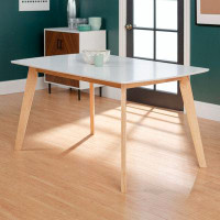 Ivy Bronx Contemporary Solid Wood Two-Tone Dining Table