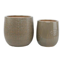 Dakota Fields 14.5" & 11"  Outdoors Catherdal Ceramic Pot,Set Of 2