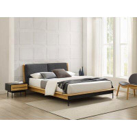 AllModern Macklin Solid Wood and Upholstered Low Profile Platform Bed