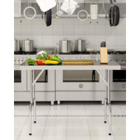 babevy Stainless Steel Folding Table 48" X 24"