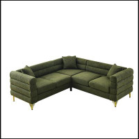 Mercer41 Oversized Corner Sofa Covers, L-Shaped Sectional Couch With 3 Cushions For Living Room
