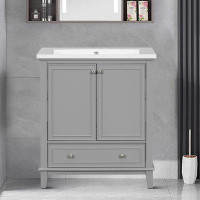Winston Porter Practical design Vanity with ceramic Sink and Adjustable shelf, Drawer with Slide, for bedroom