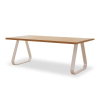 Latitude Run® 70.87" Rectangular Pine + Stainless Steel Dining Table