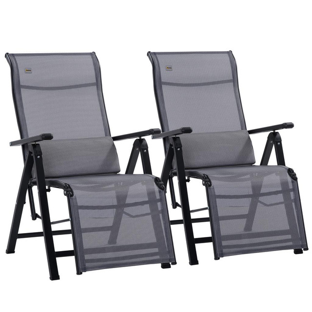 Lounge Chair Set 25.5" x 27.5" x 43.75" Gray in Patio & Garden Furniture - Image 2