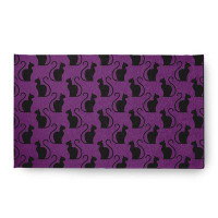 The Holiday Aisle® Spooky Cats Halloween Chenille Area Rug - Amethyst