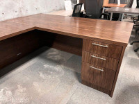 IOF 78 x 108 U-Shape Desk with Drawers – Walnut