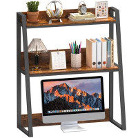 Red Barrel Studio Desktop Bookshelf, 2-tier Multipurpose Wood Desktop Hutch For Computer Desk, Desk Desktop Bookshelf Fo