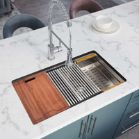 NEW 32 IN SINGLE BOWL DROP IN STAINLESS STEEL SINK 3219LD