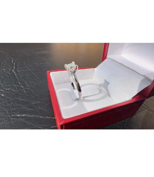 #452 - 14k White Gold, Custom Made Cut Corner Princess Diamond Engagement Ring, Size 6 1/2 in Jewellery & Watches - Image 3