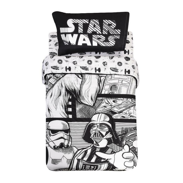 Star Wars Comic Book Kids Bedding Sheet Set with Reversible Comforter Bed in Bag 4 Pcs Set for Kids in Bedding - Image 3