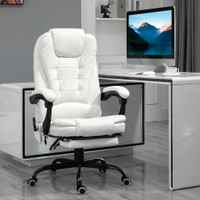 Massage Office Chair 26.4" W x 31.1" D x 47.6" H White