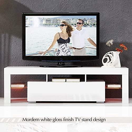 NEW HIGH GLOSS LED TV STAND WHITE S3036 in TV Tables & Entertainment Units in Winnipeg - Image 4