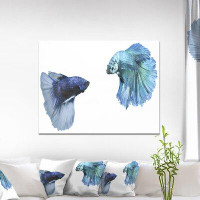 Design Art Fighting Fish Digital Animal - Wrapped Canvas Graphic Art Print