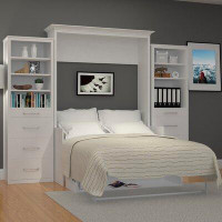 Xtraroom Avalon Full Portrait Wall Bed with Desk and Two Towers