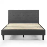 Zinus ZINUS Shalini Upholstered Platform Frame / Mattress Foundation / Wood Slat Support / No Box Spring Needed / Easy A