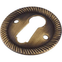 UNIQANTIQ HARDWARE SUPPLY Rope Pattern Aged Brass Keyhole Cover