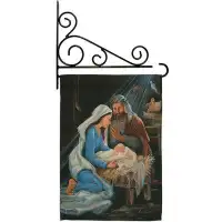 Breeze Decor Nativity - Impressions Decorative Metal Fansy Wall Bracket Garden Flag Set GS114090-BO-03