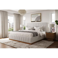 Latitude Run® Upholstered Bed with Vertical Channel-Tufted Headboard, Yolande